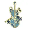 Instrumento Musical Temático de Plantas Coloridas Arpa Guitarra Violonchelo Aleación Esmalte Accesorios para Joyería DIY Colgante para Llavero Adorno