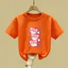 Camiseta de Manga Corta de Algodón Puro para Niñas, Nuevo Estilo de Verano para Niñas, Ropa Popular de Verano para Niños, Top Holgado de Manga Media Estilo Coreano de Moda t