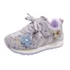 Zapatos Decoración Floral Argan para Niñas 2026 Primavera/Otoño Nuevos Zapatos Casuales de Velcro con Suela Suave para Niños Medianos y Grandes Zapatos Individuales