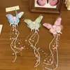 Guofeng Borla Fresco y Estilo Antiguo Nuevo Hanfu Lolita Adorno para la Cabeza Flor de Mariposa Flor de Seda Pinza para el Cabello Accesorios para el Cabello