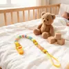 Corrente de chupeta com contas feitas à mão de 16 cores corrente anti-queda de chupeta chupeta com brinquedo para bebê clipe anti-queda