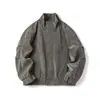 Bei Jie Roupa Masculina 2026 Outono Nova Chegada Jaqueta de Couro PU Pesada Lavada e Desgastada Masculina Textura Fosca Gola Alta Roupa Exterior