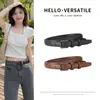 Cinturón de Mujer de Gama Alta Simple Decorativo Nuevo Tendencia 2025 de Piel de Vaca Versátil Negro para Jeans
