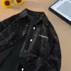 Camisa Retro de Pana para Hombre, Marca de Moda, Estilo de Alta Gama Bordado de Primavera, Camisa Fresca y Elegante, Chaqueta Japonesa Estilo Hong Kong