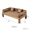 Cama Luohan Toda em Madeira Maciça, Escultura de Elefante em Madeira de Ulmeiro Antigo, Cama Luohan Antiga com Encaixe e Espiga Estilo Chinês Novo, Cama Sofá, Conjunto de Três Peças