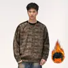 Ropa para Hombre Fengshe / Sudadera de Manga Raglán para Primavera y Otoño con Logo, Línea de Hombro de Ante Sintético, Tres Rayas, Top de Manga Larga con Forro Polar para Hombre