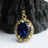 Collar con Colgante de Piedra Azul Guan Yu Espinela Cultivada Vintage Piedras de Colores Fábrica Venta al por Mayor Dropshipping S4032704