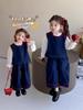 Conjunto de Roupas de Outono para Meninas 2025 Novo Estilo Colete Jeans para Menininha Conjunto de Três Peças Primavera e Outono Roupas para Bebê Menina Crianças