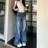 Jeans boca de sino retrô para mulheres, novo modelo 2026, estilo American high street, cintura baixa, perna larga reta solta, calça pantalona versátil