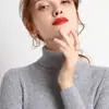Suéter simple de cuello alto para mujer, otoño e invierno, corte ajustado, longitud corta, sin botones, ajustado, capa interior, lana sintética, top de punto de manga larga