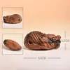Peça de mão de madeira esculpida feita de madeira de azinheira atingida por raio, artesanato em madeira para manuseio e polimento, item de artesanato em madeira, pequeno presente Pixiu