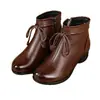 Botines retro de estilo étnico para mujer, piel suave, tacón grueso, colección otoño/invierno 2026, cómodos, forrados de felpa para abrigar, adecuados para madres