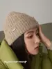 Chapéu de Lã Tricotado com Dopamina Ins Chapéu de Lã Engrossado Chapéu Quente Chapéu para Frio Inverno Mulheres Moda Protetor de Orelha Outono