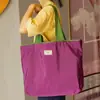 Bolsa de compras plegable ecológica, bolsa de supermercado portátil, bolsa de mano de gran capacidad para mujer, bolsa de almacenamiento de viaje, bolsa de lona Oxford, de mano