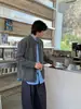 Cardigan Suéter Bordado Estilo Americano para Homens, Design Retrô de Inverno, Malha para Casal, Jaqueta Casual Versátil Vibe