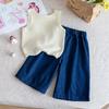 Conjunto Feminino 2026 Novo Verão Estilo Coreano Doce e Fofo Top de Morango para Bebês Conjunto Elegante de Duas Peças