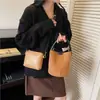 Bolsa de camurça estilo balde vintage, bolsa de mão de luxo leve e fashion, bolsa tote casual, bolsa casual para mãe e filha, bolsa de ombro e transversal casual