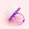 Nuevo Cepillo Redondo con Anillo de Purpurina para Uñas, Cepillo de Plástico Multifuncional para Limpieza de Uñas y Eliminación de Polvo, Cepillo de Uñas Suave con Mango Corto