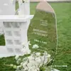 Decoración de Espejo Especial en Forma de Bienvenida de Boda Césped Boda al Aire Libre Estilo Europeo Acrílico Simple Tarjeta de Bienvenida Creativa Cumpleaños