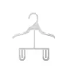 Percha de una pieza de plástico blanco lechoso con pinzas antideslizantes para pantalones, tendedero de doble capa, percha de exhibición especializada para tiendas de ropa
