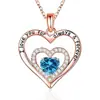 Collar con colgante de corazón eterno puro S925 transfronterizo europeo y americano, regalo de cumpleaños, aniversario y San Valentín para mujer