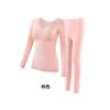 Conjunto Térmico de Cachemira y Seda con Almohadillas en el Pecho, No Necesita Usar Sujetador, Capa Base Engrosada Sin Costuras para Calentar, Ropa de Otoño y Pantalones, Ropa Interior para Mujer