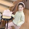 Suéter Gola Alta Meninas Outono e Inverno 2024 Novo Suéter Tricotado Infantil Versátil Suéter Estilo Coreano Camiseta Básica de Inverno para Bebê