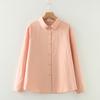 Camisa de Manga Larga con Lijado Nuevo Otoño 2023 para Mujer, Holgada, Versátil, Cuello de Muñeca Artístico, Top de Camisa de Algodón para Mujer