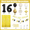 Paquete de Banderín de Globo Digital Negro Dorado Nuevo de 32 pulgadas para Fiesta de Aniversario Cumpleaños Decoración Globo