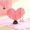 Tarjeta de Felicitación Personalizada para el Nuevo Día de San Valentín 2026, Tarjeta Romántica de Flor de Cerezo Pop-Up 3D, Bendición de Escultura de Papel Hecha a Mano