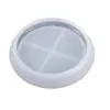 Molde de Resina de Cristal DIY Amapola Plato Redondo Posavasos Plato de Resina Hecho a Mano Espejo Redondo Molde de Silicona