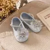 Nuevos Zapatos de Princesa Brillantes de Cristal para Niñas 2026, Zapatos de Cuero Suave con Suela para Niños de Otoño, Zapatos Planos que se Iluminan