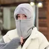 Acessório de aquecimento para veículo elétrico de ciclismo de inverno, balaclava à prova de vento e aquecedor de pescoço integrados, chapéu com proteção para as orelhas feminino, chapéu de algodão espesso