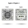Interruptor Tuya Wifi Tipo 86 Estándar Europeo y Módulo de Función Combinación de Enchufe Estilo Alemán con Panel de Vidrio Gris Inteligente
