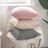 Directo de fábrica terciopelo simple color sólido almohada funda de almohada almohada de cama cojín de borde para sofá dormitorio