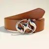 Novo Estilo Ins Retro Fivela Lisa Simples Moda Cinto Logo Fivela de Metal Cinto para Mulheres
