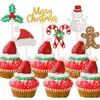 24 Piezas Toppers para Cupcakes de Navidad, Toppers para Cupcakes Feliz Navidad, Cupcake de Navidad