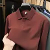Camisa polo de manga comprida de algodão de fibra longa de alta qualidade de Xinjiang para homens, nova coleção de outono de 2026, camiseta casual de piquet 100% algodão para homens