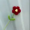 Te doy una flor roja pequeña, flor de hilo, flor individual tejida, regalo del Día de la Madre Acción de Gracias, decoración de flor artificial