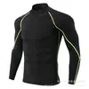 Talla asiática nacional en stock de alta venta fitness deportes al aire libre alta elasticidad secado rápido ciclismo yoga ajustado camiseta de manga larga cuello alto
