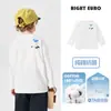 Camiseta Manga Longa Cartoon Estilo Europeu Direito para Meninos Top Casual Primavera e Outono 2026 Novo Modelo Roupas Infantis para Crianças Pequenas Coleção de Outono