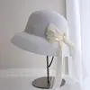 Lámpara de Sombrilla de Moda con Lazo de Encaje y Cinta para Mujer, Sombrero de Paja para Protección Solar de Verano, Sombrero de Cubo de Playa Casual y Elegante
