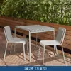 Conjunto de Mesa y Sillas Metálicas para Comedor en Terraza de Villa al Aire Libre, Conjunto de Mesa y Sillas para Patio de Ocio y Jardín, Conjunto de Mesa y Sillas de Té para Hotel y Restaurante