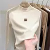 Camisa base de outer wear para meninas em fleece dupla face, nova blusa casual com estampa de desenho animado, camiseta de gola semi-alta, mangas compridas escovadas