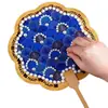 Kit de Materiales Hechos a Mano para Niños para Hacer su Propio Abanico de Perlas de Brocado Estilo Dinastía Song, Actividad Cultural Tradicional Estilo Antiguo, Regalo