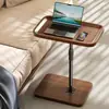 Mesa lateral de sofá de altura ajustable para uso doméstico, mesa lateral pequeña móvil para sala de estar, mesita de noche simple para dormitorio, mesita de café pequeña para personas perezosas