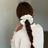 Goma de Pelo Floral Blanca Leche de Estilo Suave para Mujer, Lazo Elegante Estilo Coreano para Moño, Accesorio para el Cabello Dulce y Lindo