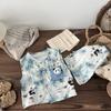 Conjunto de Colete Estilo Chinês Infantil Verão 2025 Panda Shorts Respiráveis que Absorvem o Suor Conjunto de Duas Peças Roupa de Verão para Meninos
