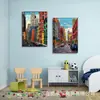 Pintura de Diamante 5D Feita à Mão DIY de Arquitetura e Cenário Americano para Decoração de Quarto Infantil, Venda Direta do Fabricante