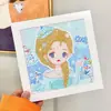 Pintura de Diamantes Infantil Mexicana DIY Hecho a Mano Material Kit con Marco Princesa Dibujos Animados Pegatina de Diamantes Pintura de Diamantes al por Mayor